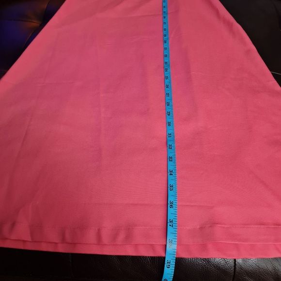 L'Academie The Sabine Button Front Midi Dress Stretch Knit Calypso Coral Pink M - Picture 16 of 16